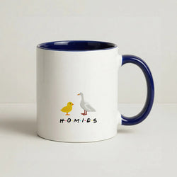 Homies Chick And Duck Coffee Navy Blue Mug
