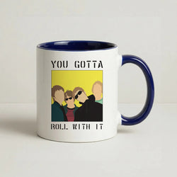 You Gotta Roll With It Coffee Navy Blue Mug