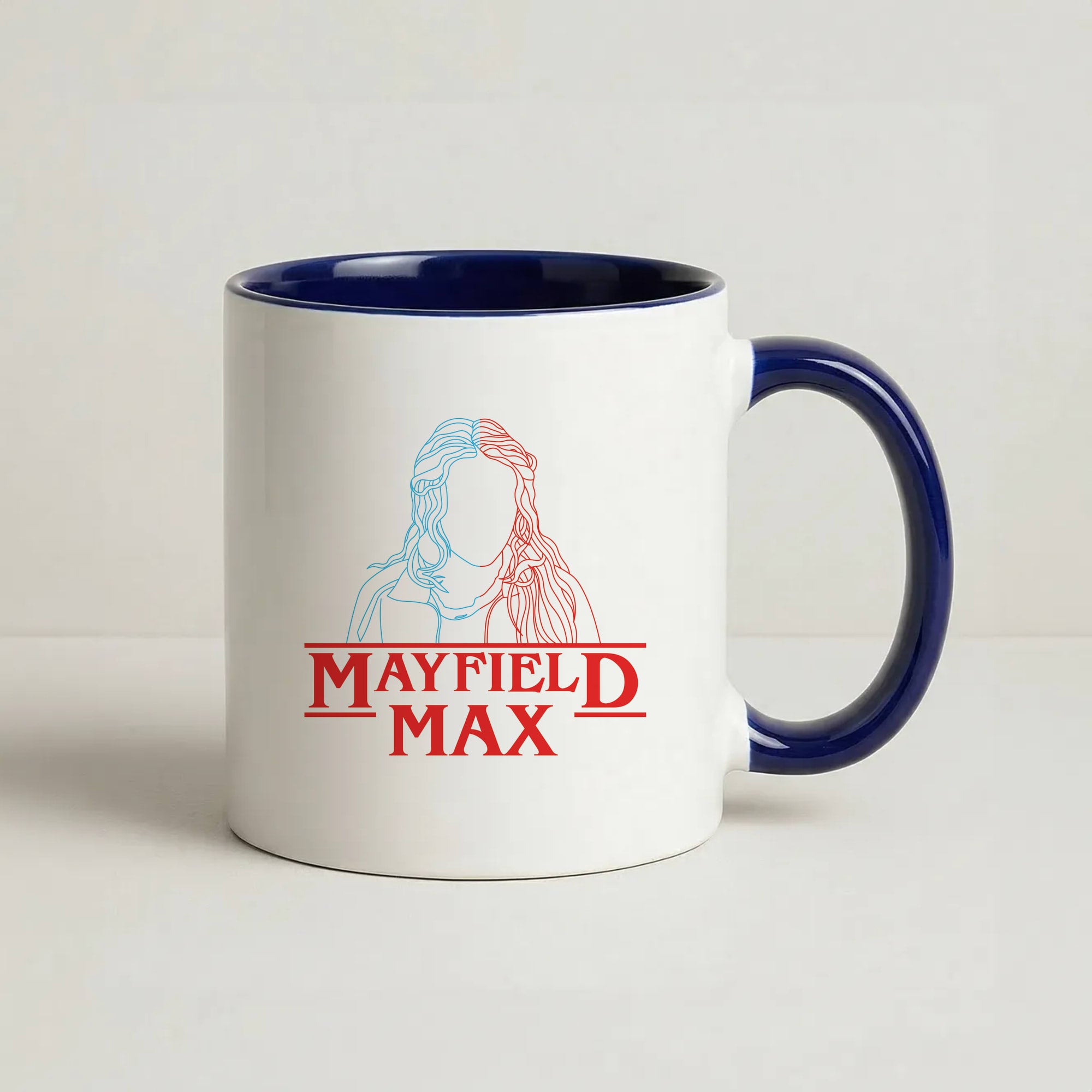 Blue And Red Max Coffee Navy Blue Mug