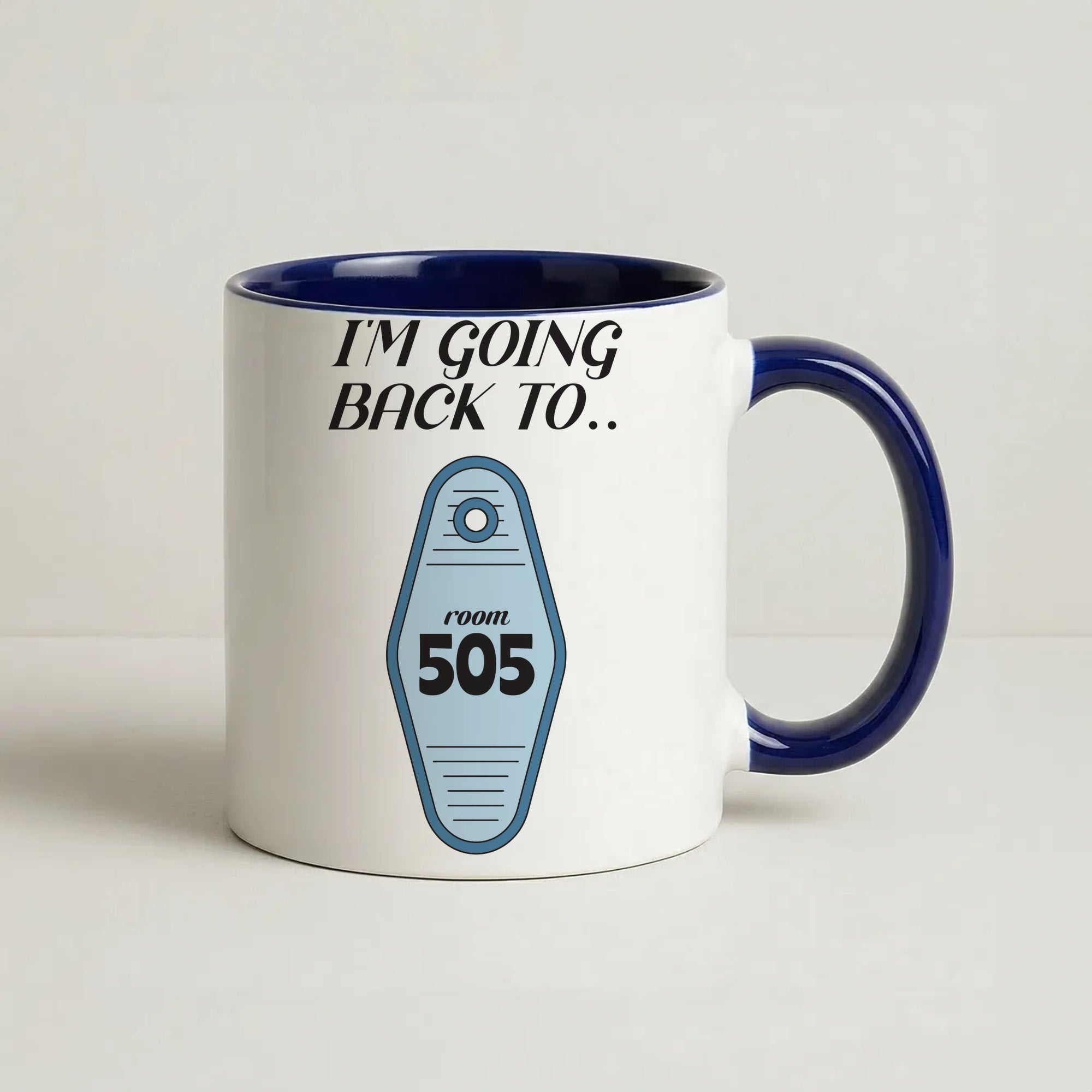 I'm Going Back To 505 Keyring Coffee Navy Blue Mug