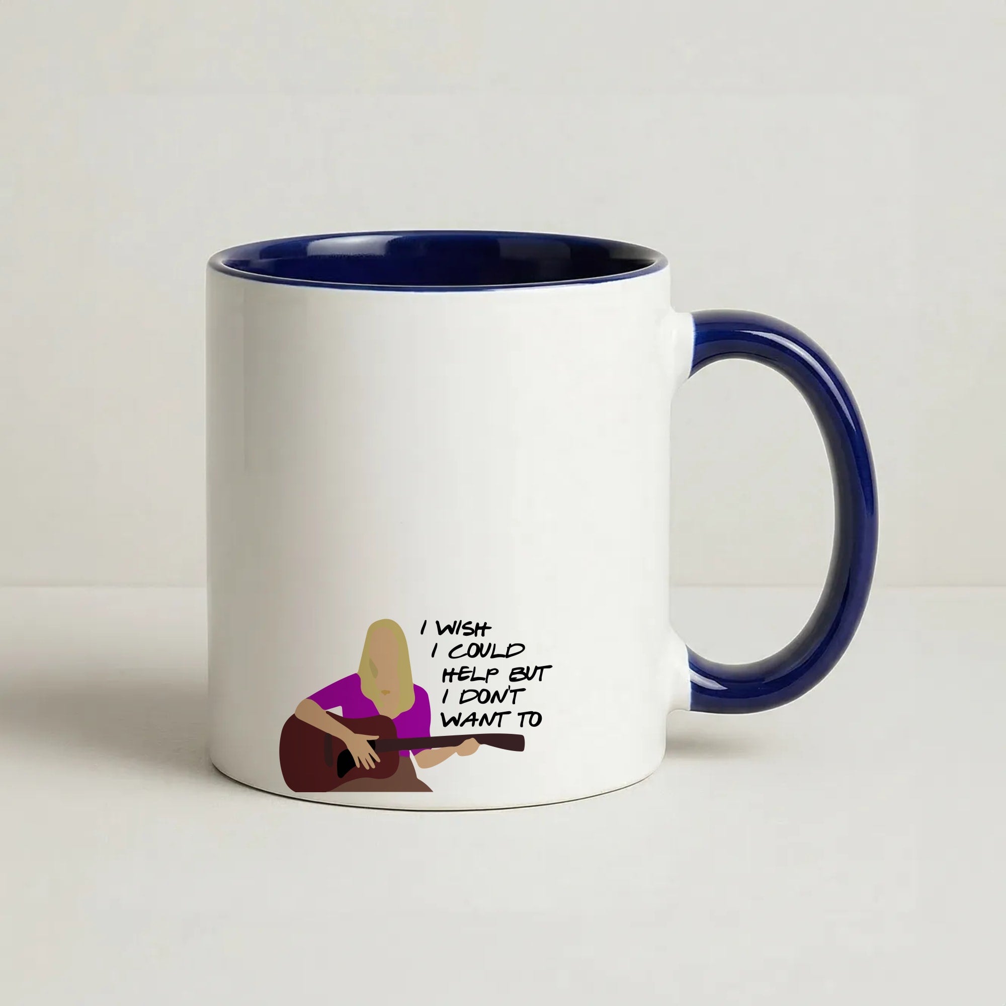 I Wish I Could Help But I Don't Want To Coffee Navy Blue Mug