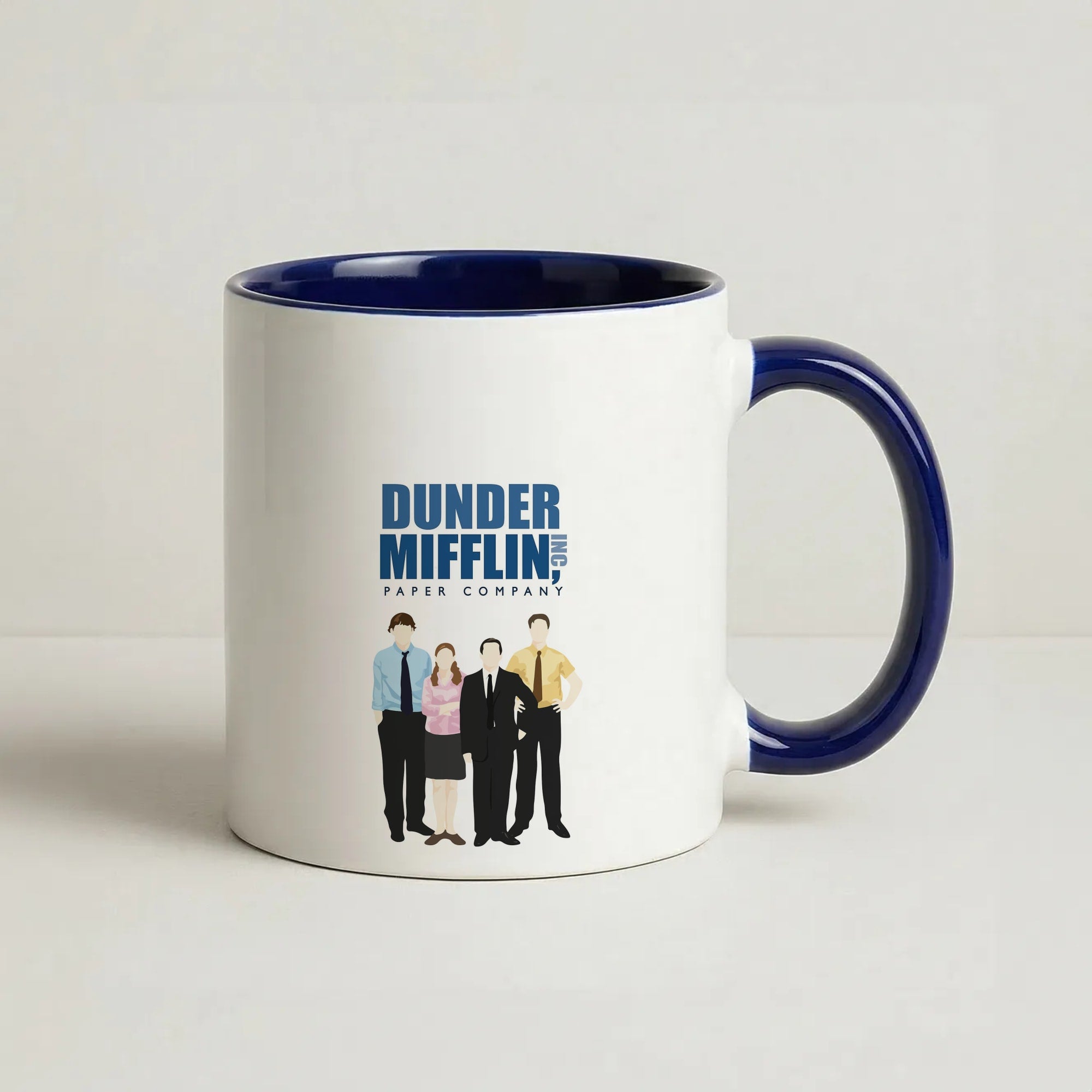 Office Cartoon - Dunder Mifflin Coffee Navy Blue Mug