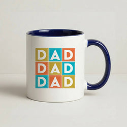 Dad Cubes Coffee Navy Blue Mug