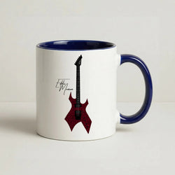 Eddie Munson Guitar Coffee Navy Blue Mug