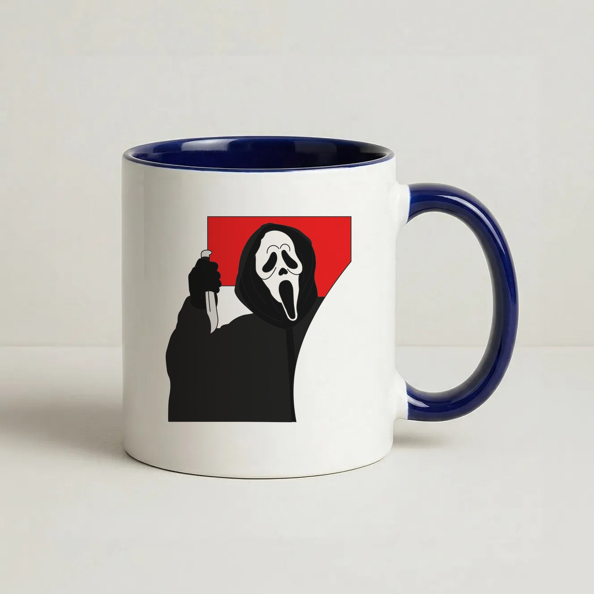 Ghostface 7 Coffee Navy Blue Mug