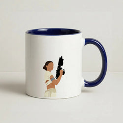 Leia With Gun Coffee Navy Blue Mug