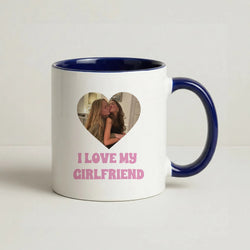 I Love My Girlfriend - Personalised Couples Coffee Navy Blue Mug