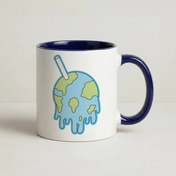 Straw - Juice Coffee Navy Blue Mug