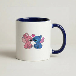Angel And Blue Alien - Navy Blue Alien Coffee Navy Blue Mug