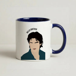 Hello Brother Cartoon - VD Coffee Navy Blue Mug