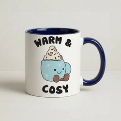 Hot Cocoa Plush Quote Coffee Navy Blue Mug