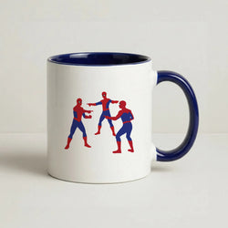 Spider Hero Pointing Meme Coffee Navy Blue Mug