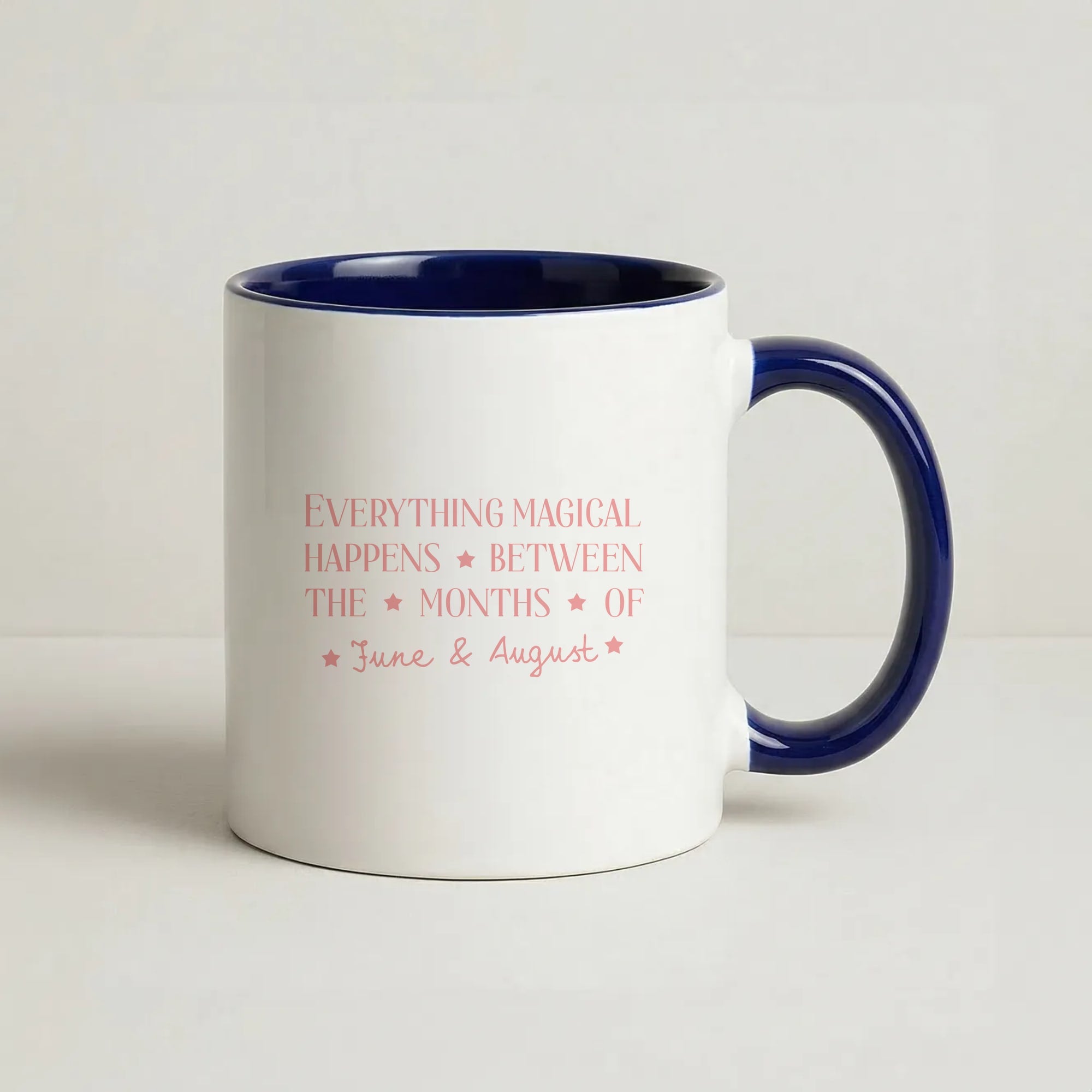 Everything Magical Happens Coffee Navy Blue Mug