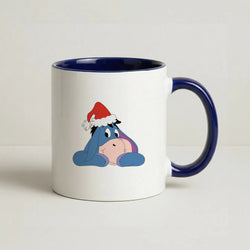 Donkey Pattern Christmas Coffee Navy Blue Mug