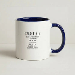 Spelling Phoebe Coffee Navy Blue Mug