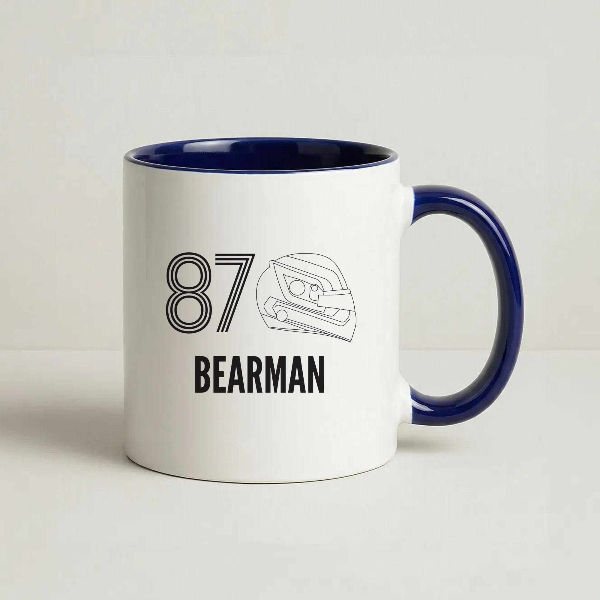 Bearman Helmet 2026  Coffee Navy Blue Mug