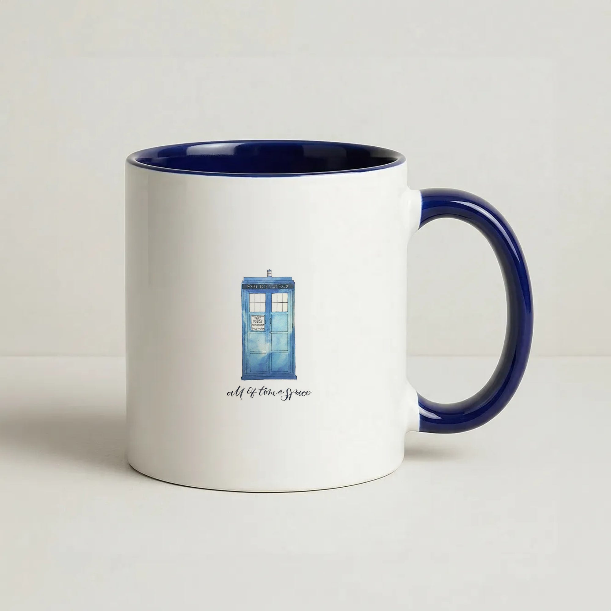All of Time and Space Coffee Navy Blue Mug