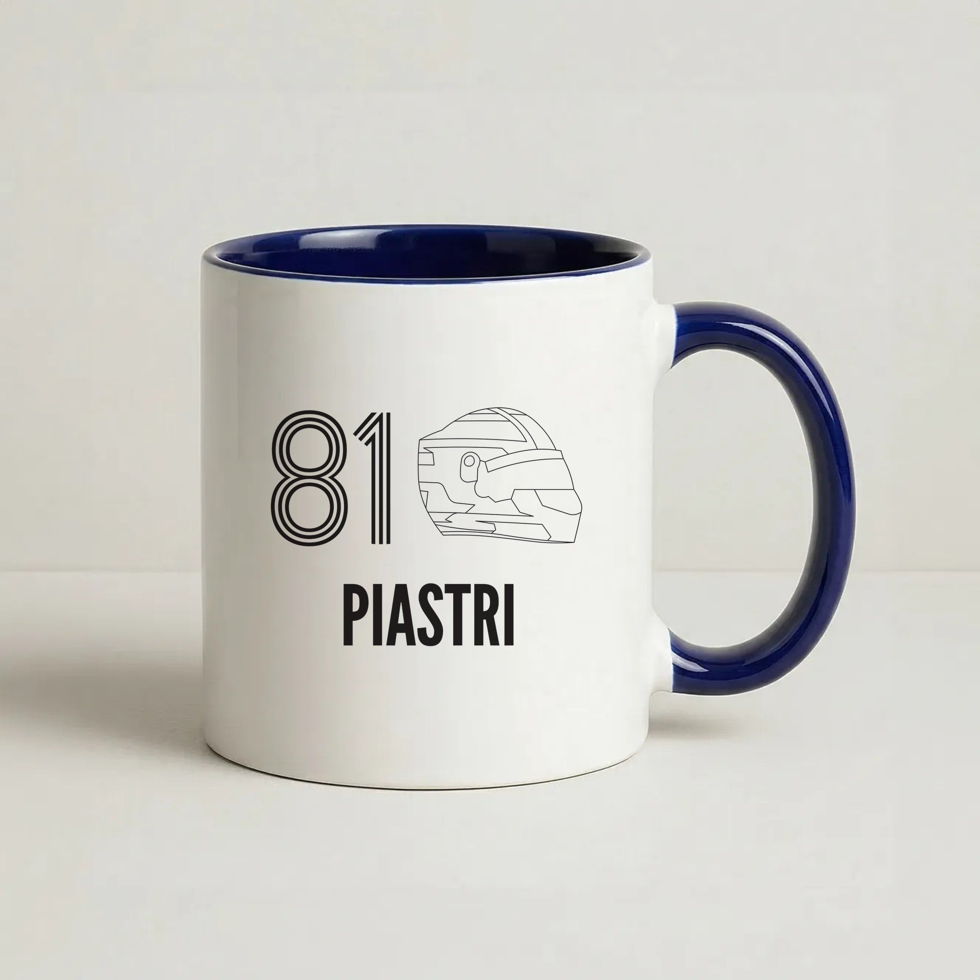 Piastri Helmet 2026 Coffee Navy Blue Mug