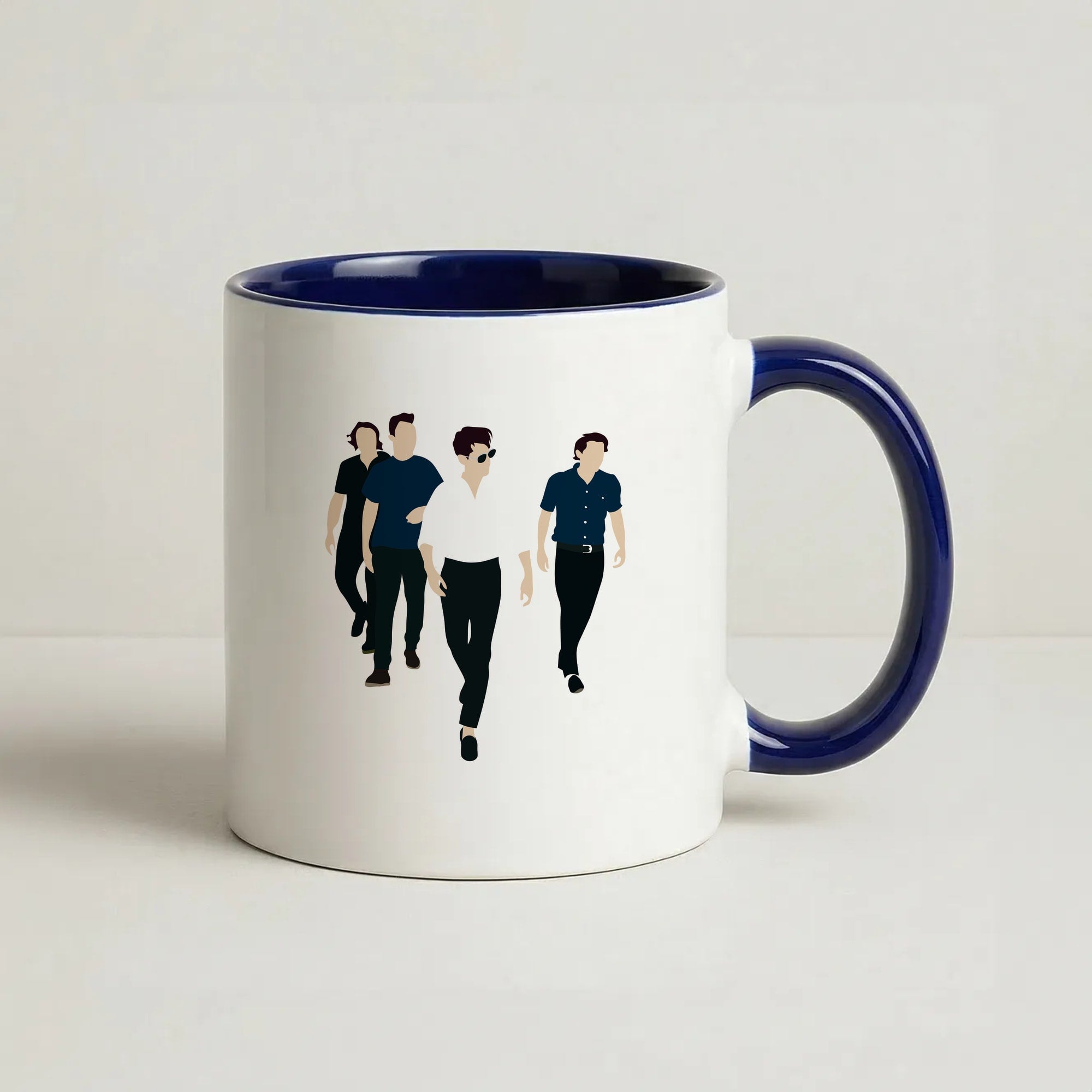 Walking Coffee Navy Blue Mug