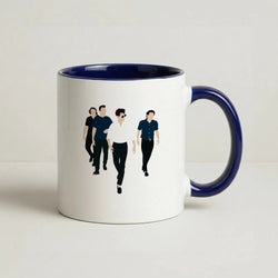 Walking Coffee Navy Blue Mug