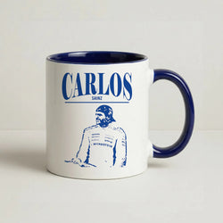 Carlos White And Blue Coffee Navy Blue Mug