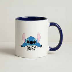 Blue Alien - Personalised Disney Coffee Navy Blue Mug