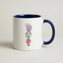 K-Pop Band BT21 Drawing Coffee Navy Blue Mug