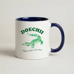 Alligator Bites Never Heal Collage Coffee Navy Blue Mug