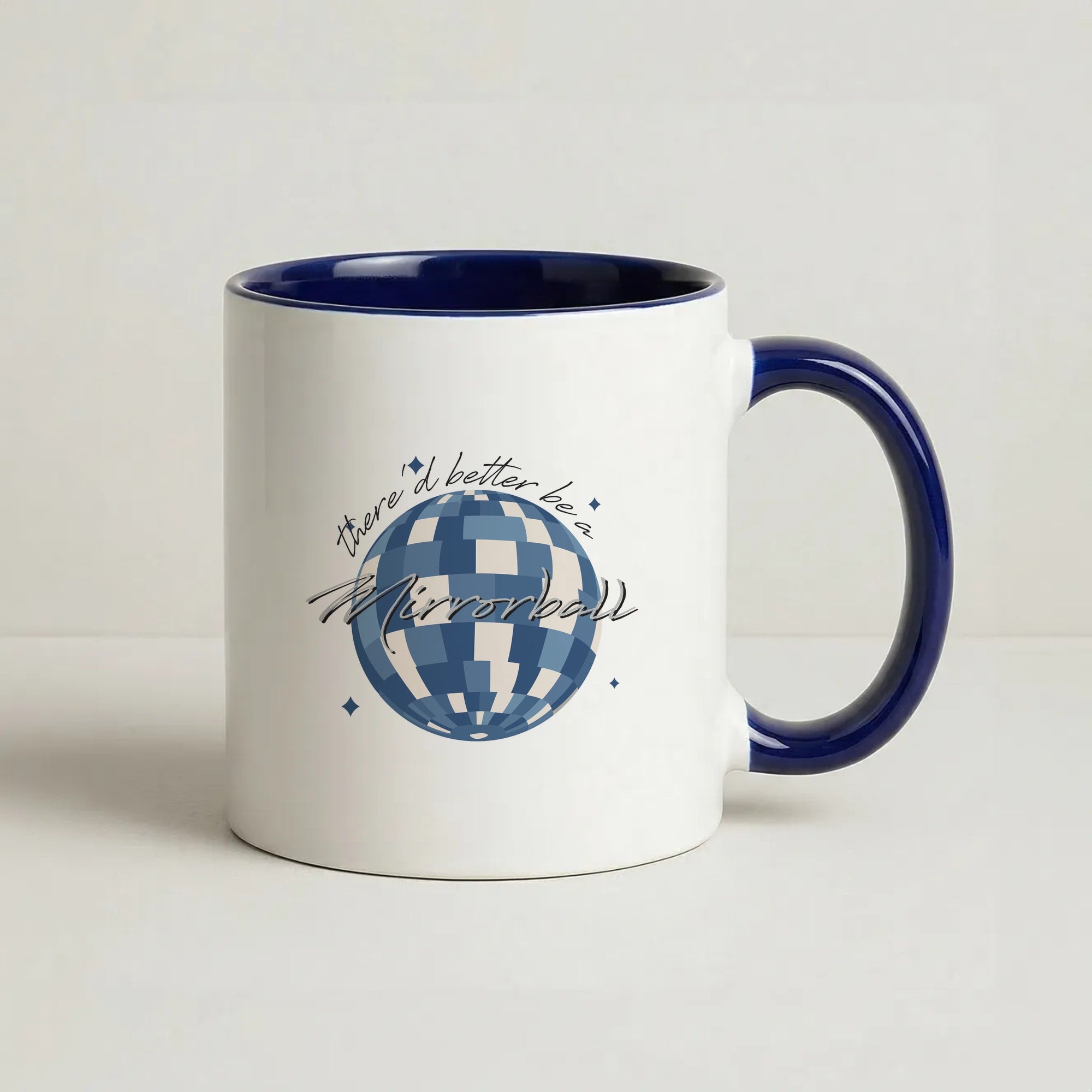 Mirrorball Coffee Navy Blue Mug