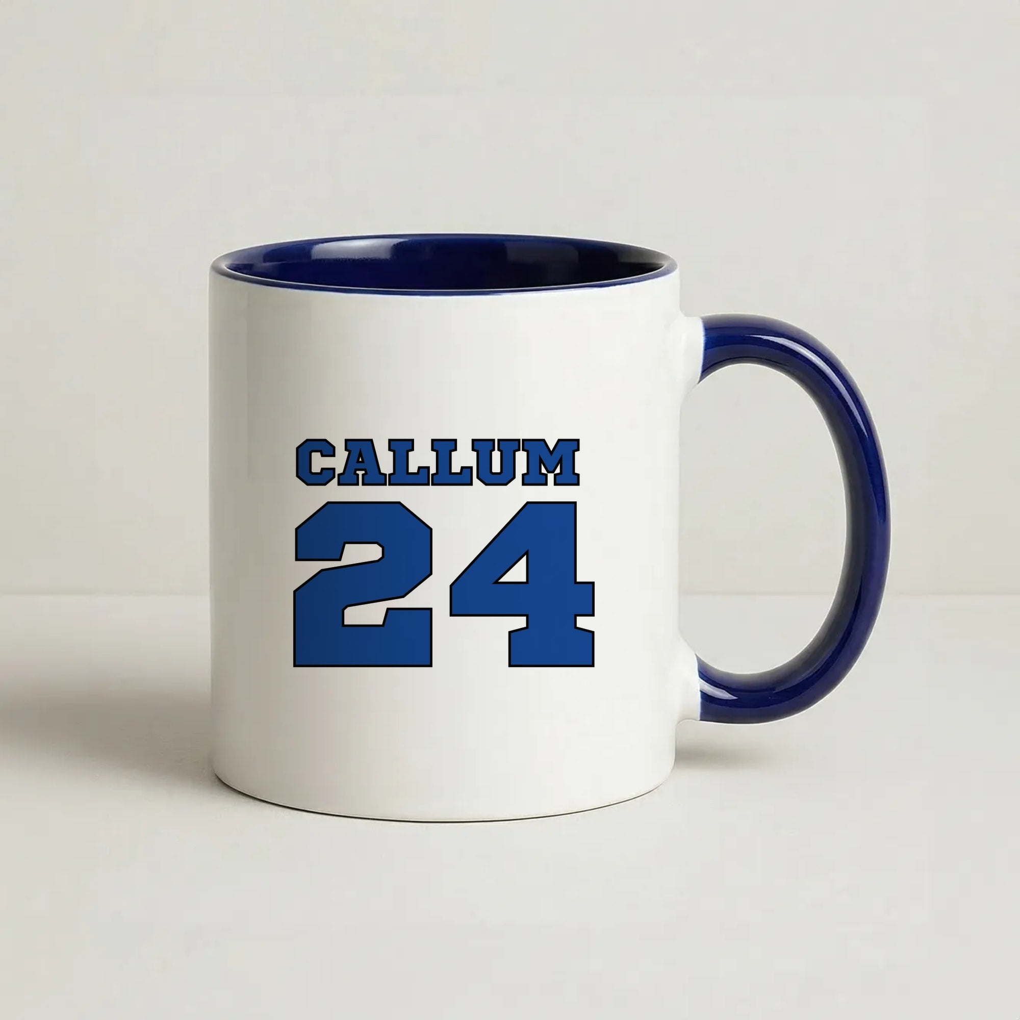 Dark Blue - Personalised Football Coffee Navy Blue Mug