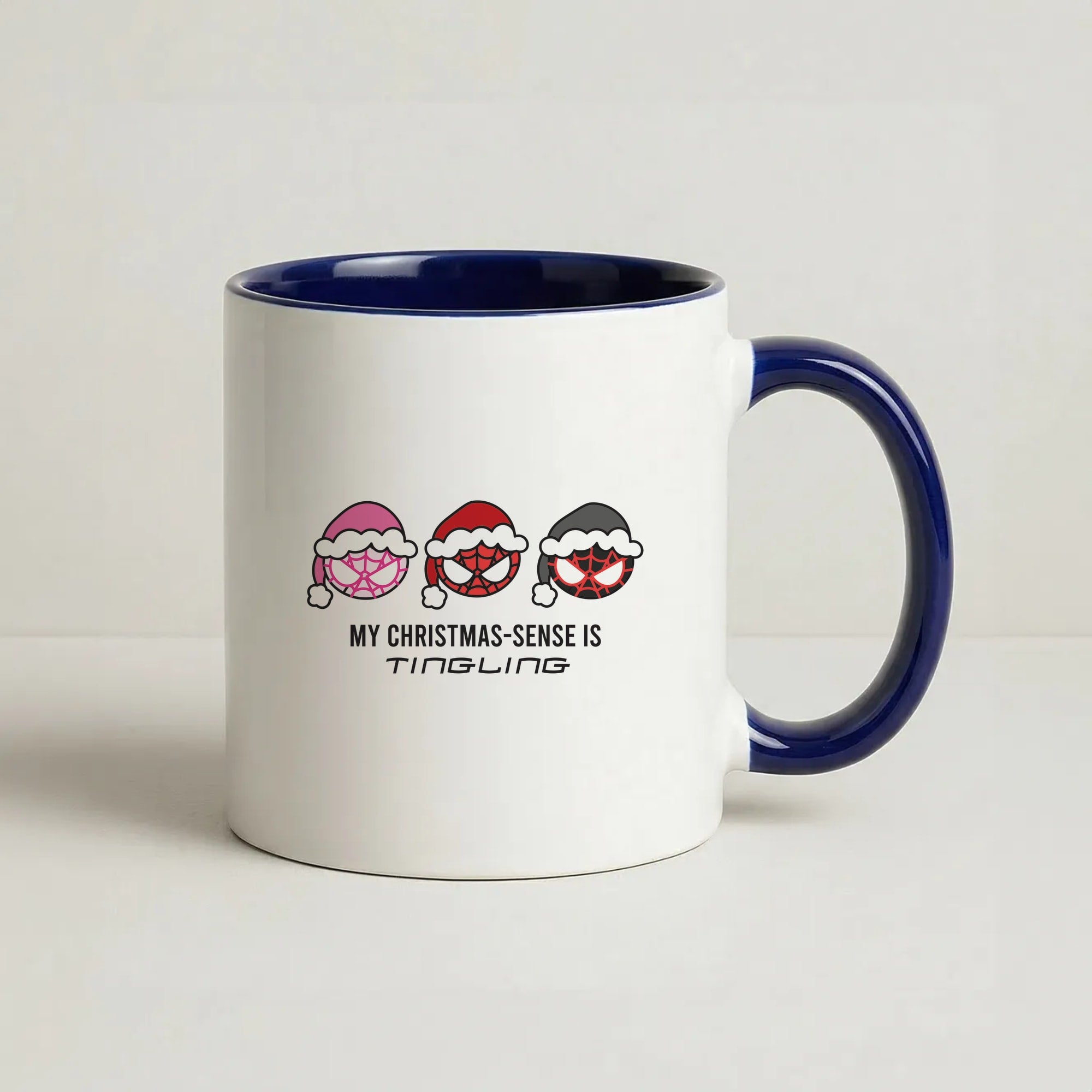 Spider Hero Christmas Sense Coffee Navy Blue Mug