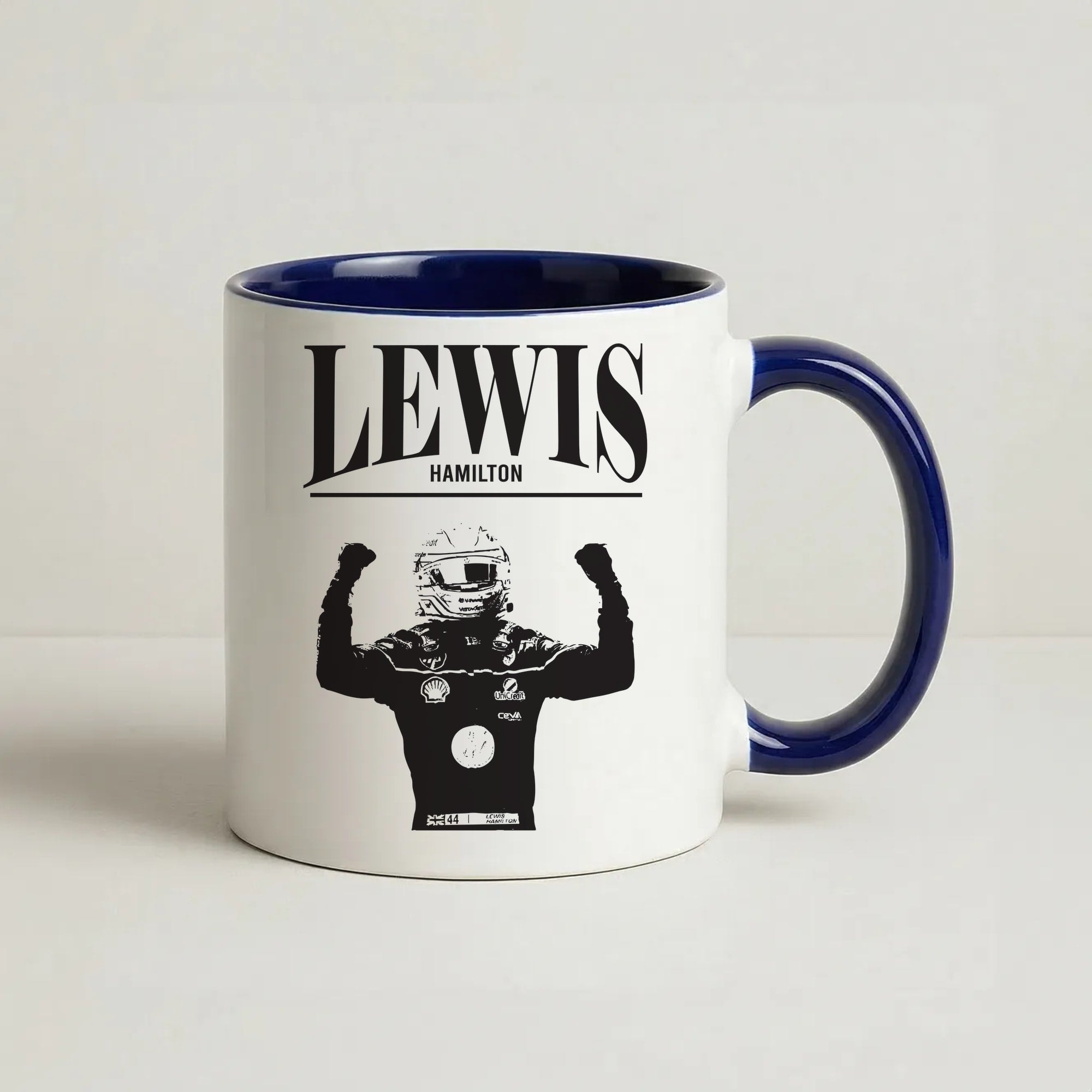 Lewis Red And Gold Coffee Navy Blue Mug