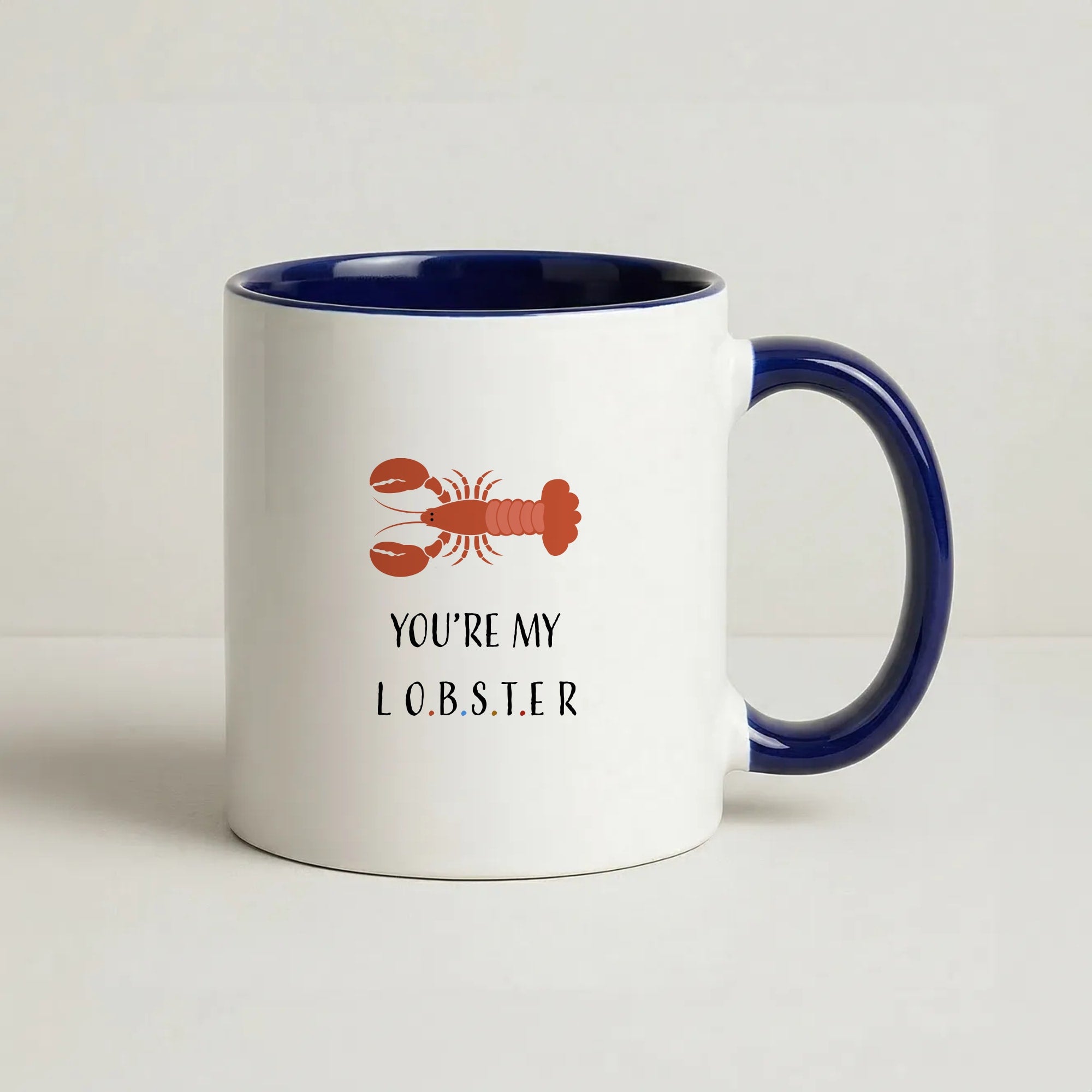 You're My Lobster Coffee Navy Blue Mug