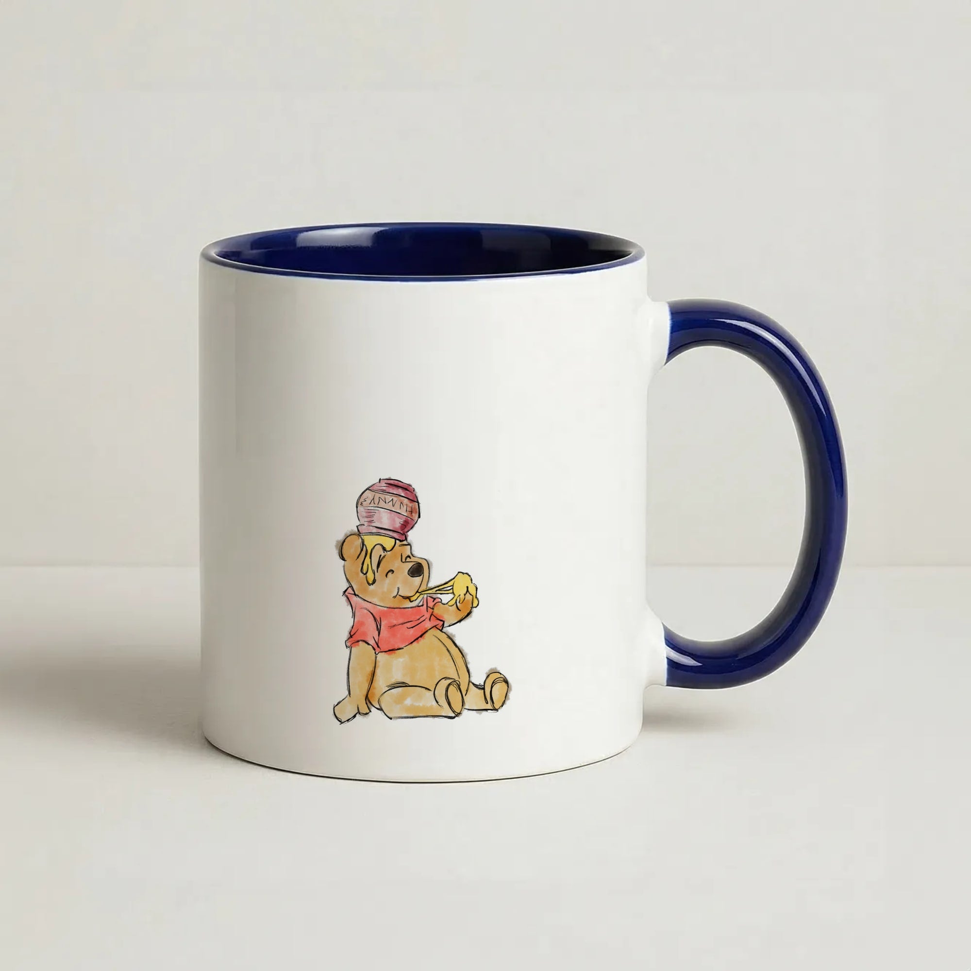 Winnie Sketch Coffee Navy Blue Mug