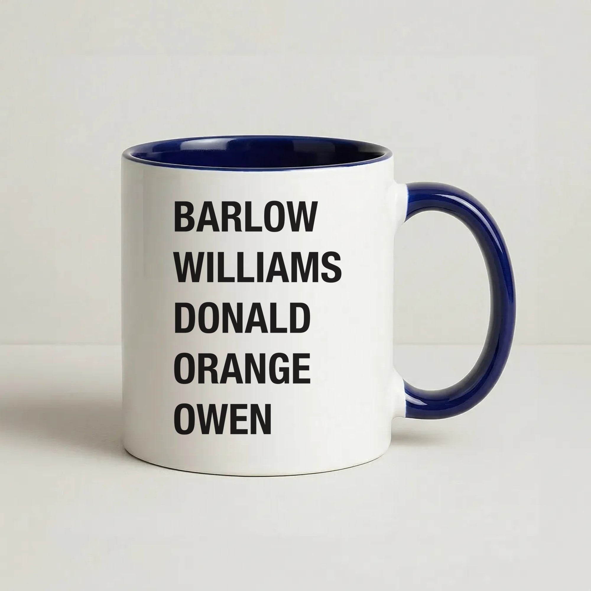 Take Band Members Names Coffee Navy Blue Mug