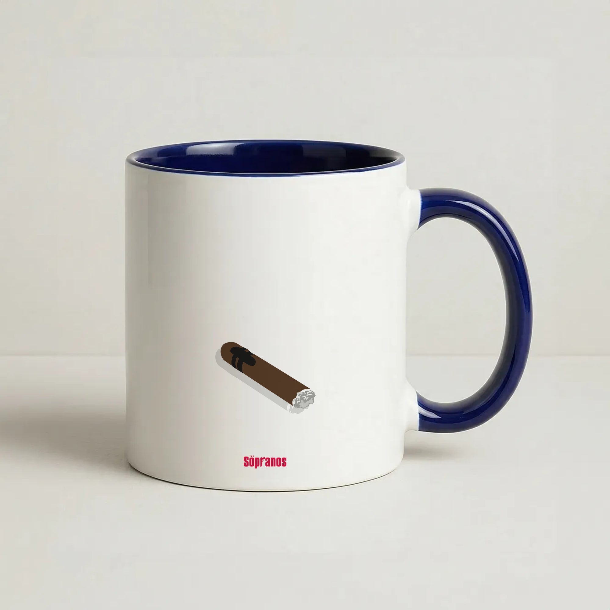 Cigar Coffee Navy Blue Mug