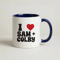 I Love S & C Coffee Navy Blue Mug