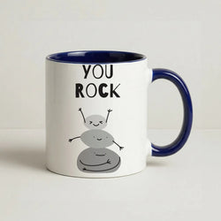 You Rock Coffee Navy Blue Mug