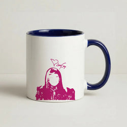 Navy Blue Gaga Silhouette  Coffee Navy Blue Mug