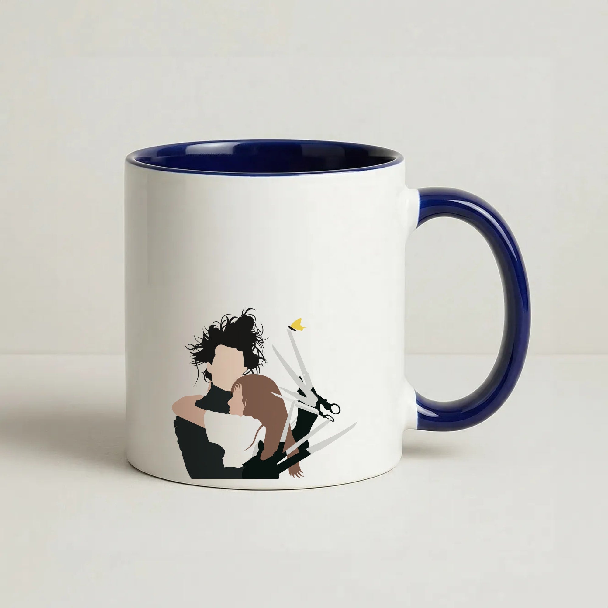 Edward And Kim -Scissorhands Coffee Navy Blue Mug