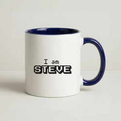 I Am Steve Coffee Navy Blue Mug