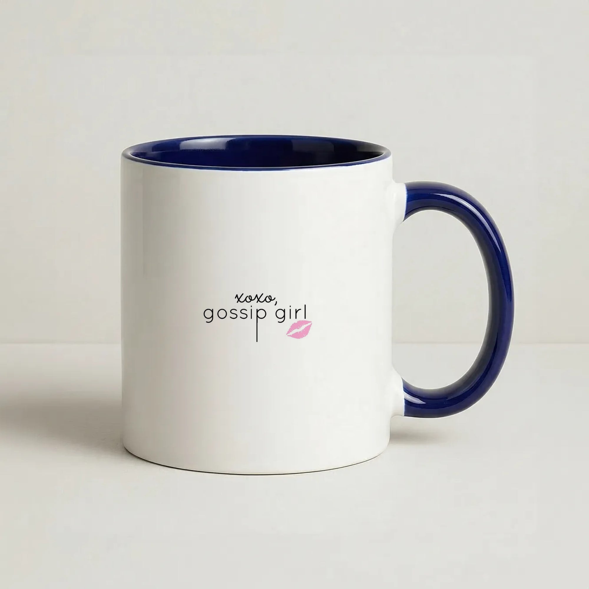 XOXO Gossip Coffee Navy Blue Mug