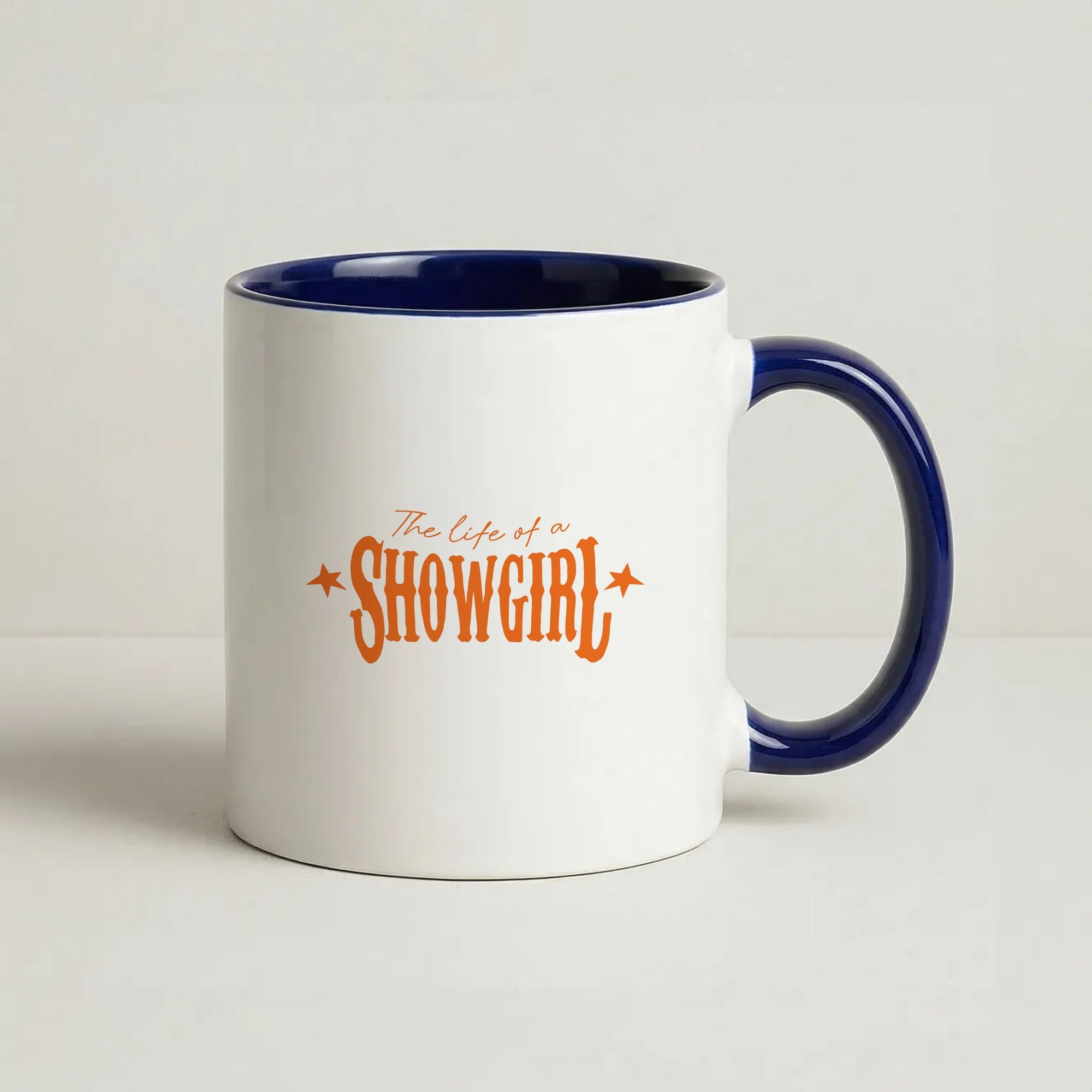 TLOAS Orange Coffee Navy Blue Mug