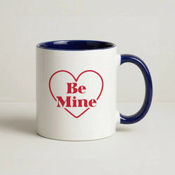 Be Mine Stripey Coffee Navy Blue Mug