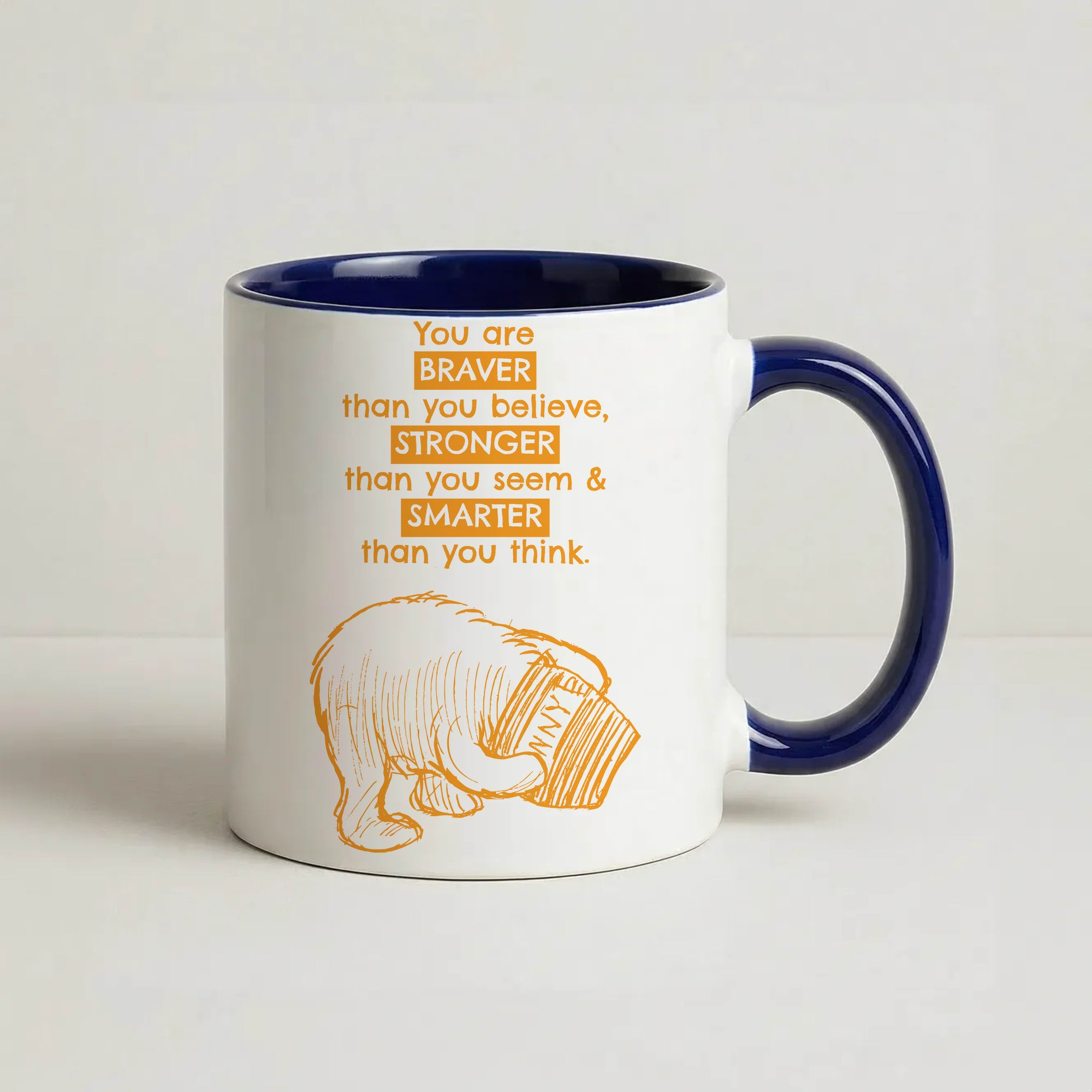 You Are Braver Coffee Navy Blue Mug