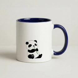 Vegan Panda Coffee Navy Blue Mug