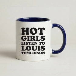 Hot Girls Listen To Louis Coffee Navy Blue Mug