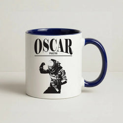 Oscar Orange And Black Coffee Navy Blue Mug