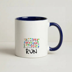 Run Coffee Navy Blue Mug