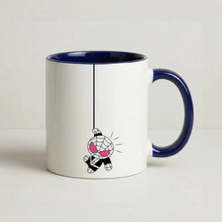 Navy Blue Hanging Spider Hero  Coffee Navy Blue Mug